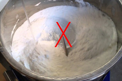 Inadequate powder flow