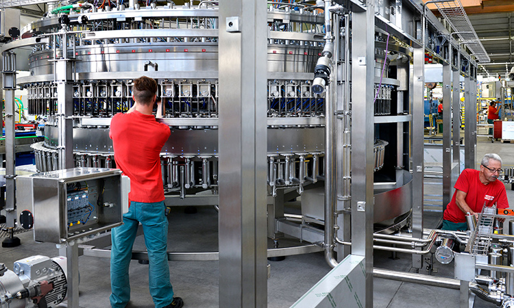 Bottling line maintaining