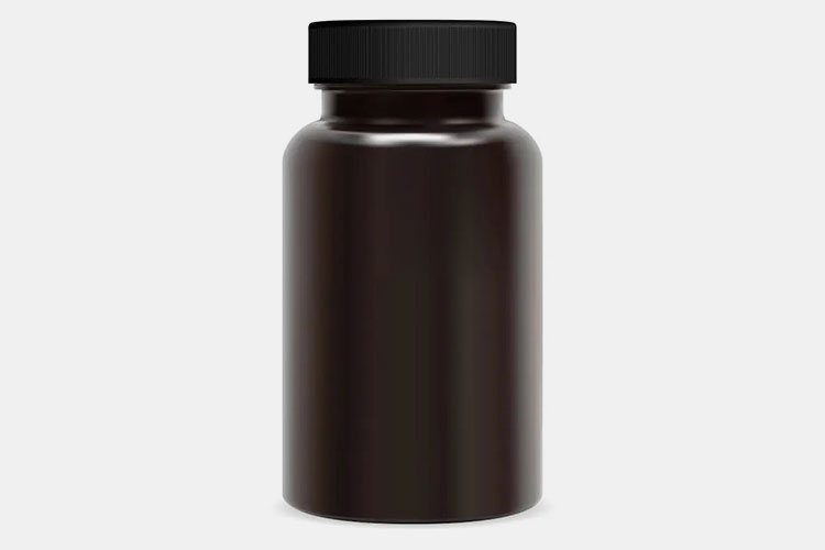 Brown capsule bottle