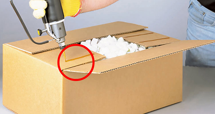 Inconsistent application of glue for sealing