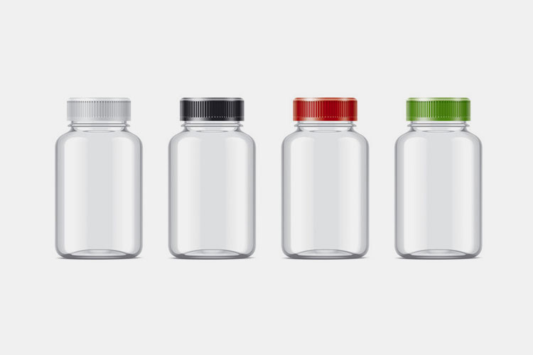 Transparent capsule bottle
