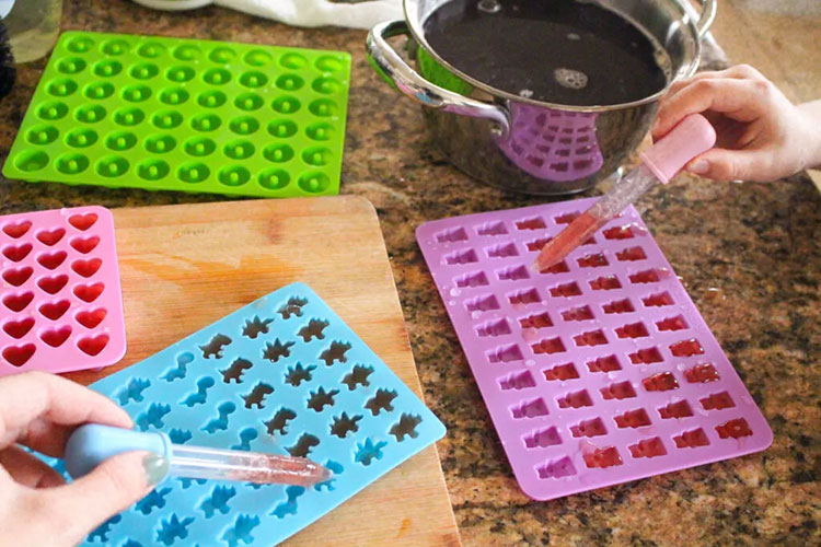 Pouring of Gummy Mixture into Molds