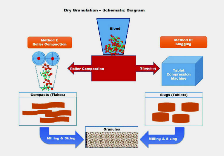 Steps in Slugging Dry Granulation Process