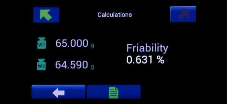 Calculation of Friability