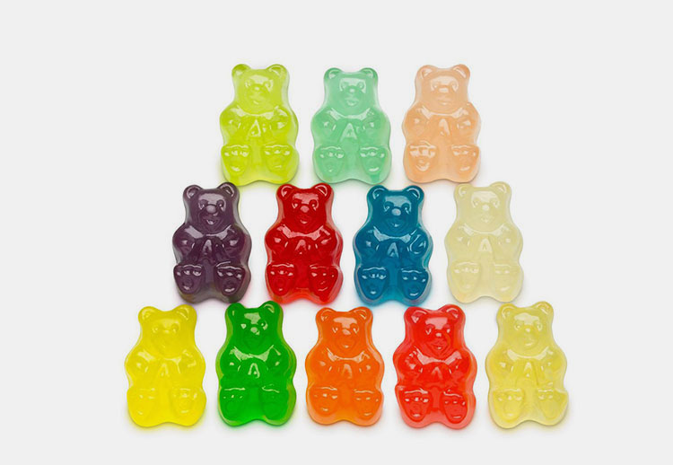 Various colorful gummy bears