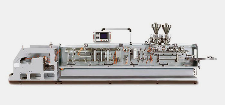 Horizontal form fill and seal machine